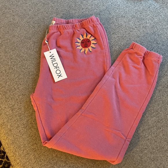 Wildfox Pink Embroidered Sweatpants - Picture 5 of 7